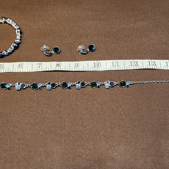 1928 Light and Dark Blue Necklace, Bracelet and Earring Set - Picture 5 of 6
